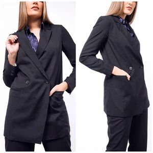 Wildfang Empower Black Double Breasted Blazer WB2400 Small NEW NWT